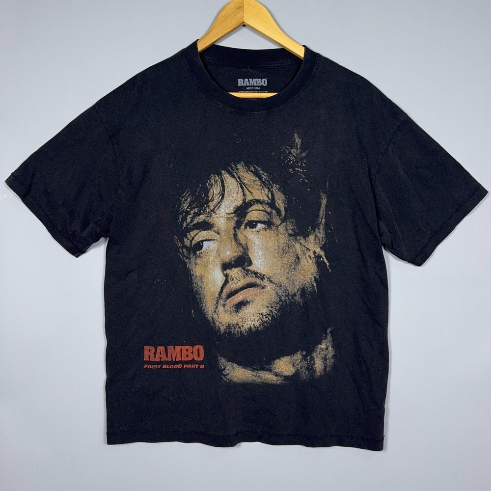 Rambo First Blood Part II T-Shirt Mens Size Medium Graphic Black Movie Gorpcore